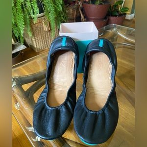 Matte Black Tieks Leather Ballet Flats